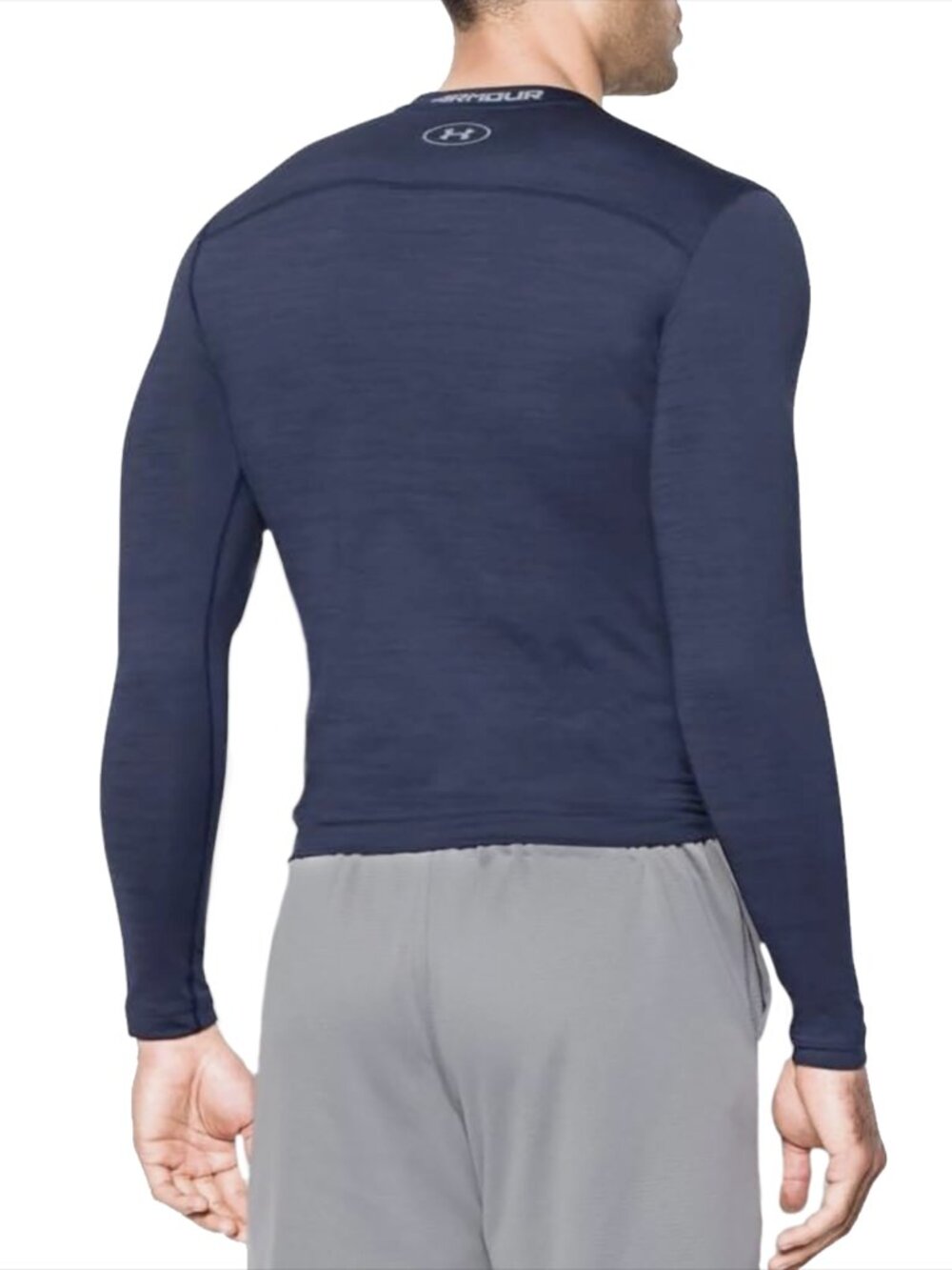Under Armour Men’s Shirt ColdGear Twist Compression Crewneck Pullover Navy 2XL - Picture 3 of 8